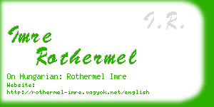 imre rothermel business card